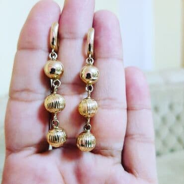 золотые серьги купить в баку: Sırğa, Sarı qızıl, 585 Əyar, 497 g — 1