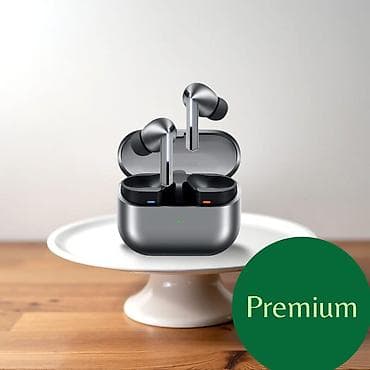 Premium simsiz qulaqlıq - Dizayn: Kompakt, metalik-boz şarj qutusu və