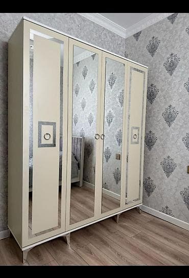 qapi seyf: Yeni, 4 qapılı, Güzgülü, Qara, Digər material, Açılan, Düz dolab — 2