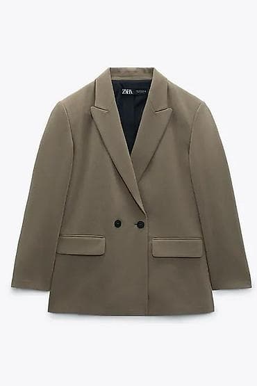 bts əşyalari: ZARA qadın blazeri – zeytun/xaçımtıl yaşıl rəngdə, klassik dizayn. - — 1
