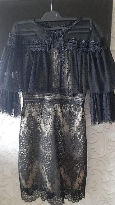 don: Zərif qara krujeva don - Model: çiyinləri açıq, boğazdan bağlanan — 1