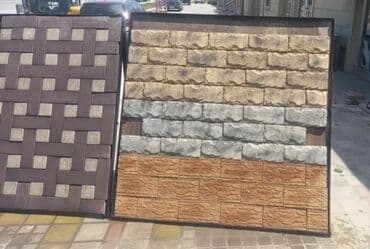 fasad kafelləri: Fasad üçün müxtəlif rəng və fakturalı dekorativ daş panelləri. Bu — 18