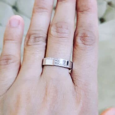 qızıl üzüklər qiymətləri 2022: Alyans, Üzük, Swarovski, Ağ qızıl, 585 Əyar — 3