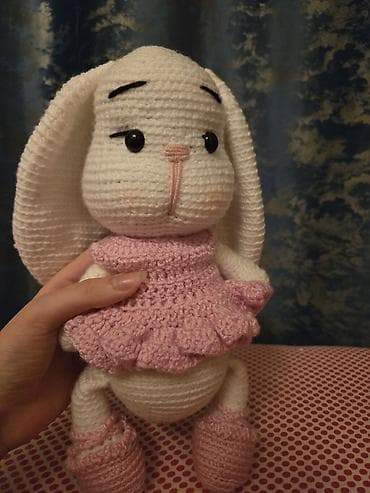 oyuncaq tank: Əl işi toxunma dovşan oyuncaqlar - Material: yumşaq, hipoallergen ip — 3