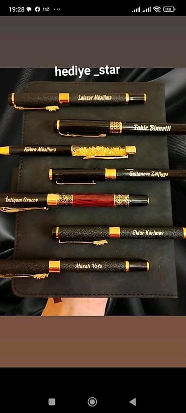 Fərdi yazılı hədiyyə qələmləri - Ad, soyad, baş hərflər və ya