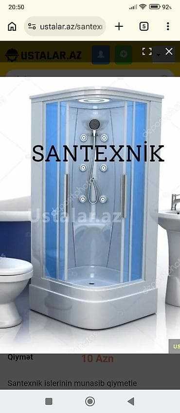 Peyk antenalarının quraşdırılması: Santexnik xidməti - Hamam və mətbəx santexnika işləri - Su — 2