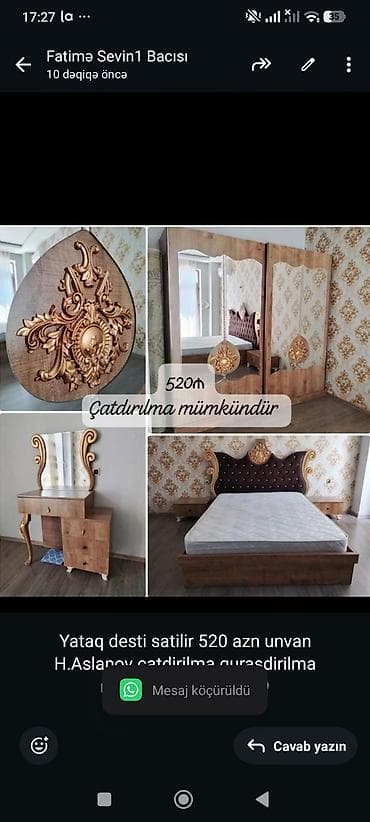 Yataq desti satilir 520 azn unvan H.Aslanov catdirilma qurasdirilma — 1