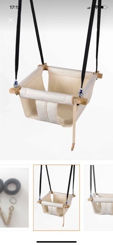 uşaq yelənçəyi: İşlənmiş, Oturacaq-yelləncək, Zontiksiz, Taxta — 5