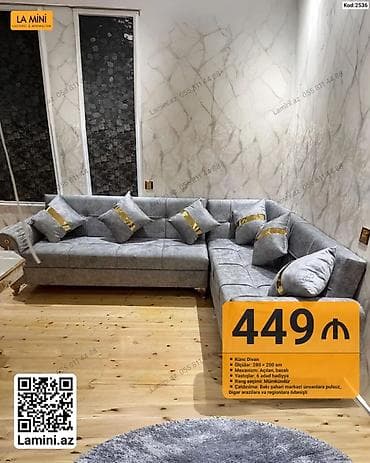 oturaca: Künc divan – La Mini - Ölçülər: 280 × 200 sm - Mexanizm: açılan — 1