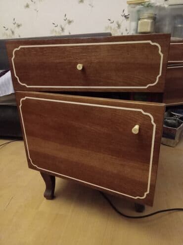 тумбочка под телевизор: Klassik tərzli taxta tumbə - Material: ağac, təbii ağac naxışlı örtük — 2