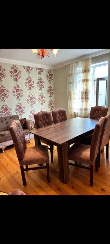 ders masaları: Qonaq otağı üçün, Yeni, Açılmayan, Dördbucaq masa, 6 stul — 4