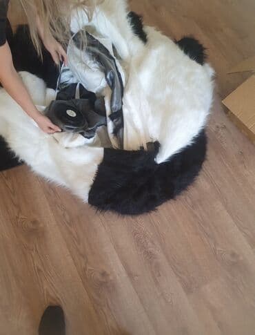 şir yumşaq oyuncaqlar: Panda maskotu – iri ölçülü, tam bədən kostyumu - Dizayn: Qara-ağ — 3