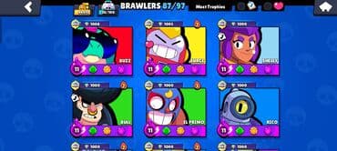 Brawl Stars oyun hesabı - Brawler sayı: 87/97 - Çoxu MAX Level 11