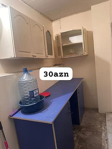 metbext şkafı: Mətbəx mebel dəsti - Üst divar dolabları: 4 qapılı modul, şüşəli — 1