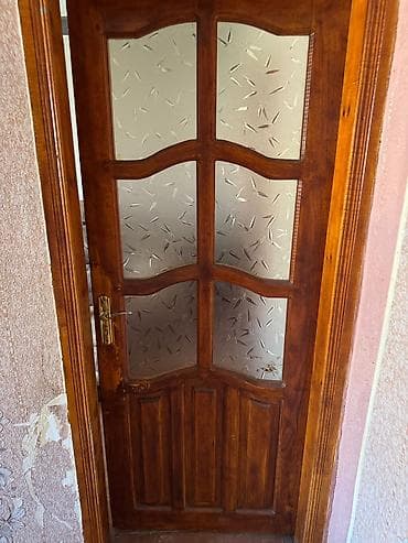 otag gapisi: Şüşəli taxta otaq qapıları - Material: möhkəm təbii ağac, laklanmış — 1