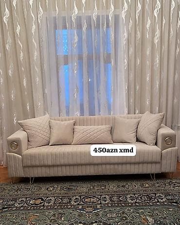 məbel: Mebel: Bej rəngli, modern dizaynlı divan - Ölçü: təqribi 3 yerlik — 1