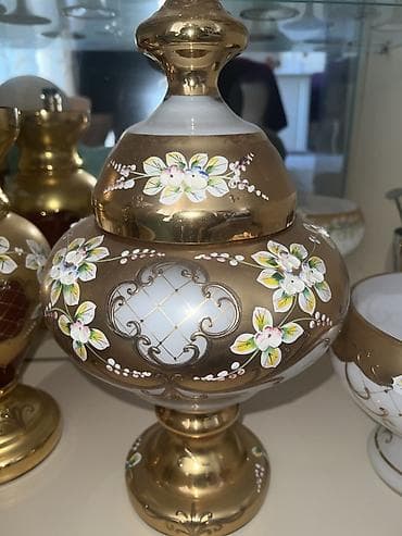 coca cola stekan: Böyük şüşə-büllur dekor dəsti - Material: qalın şüşə/büllur gövdə — 3