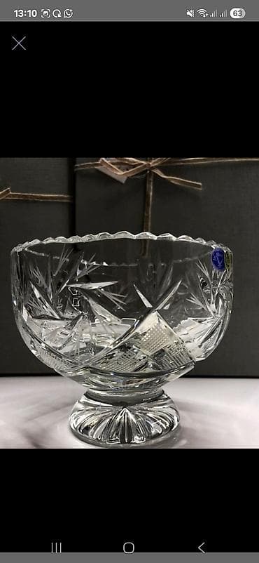 murebbe: Xrustal konfet murebbe sirniyyat qabi . Kənaqədi (kristal) ayaqlı qab — 6
