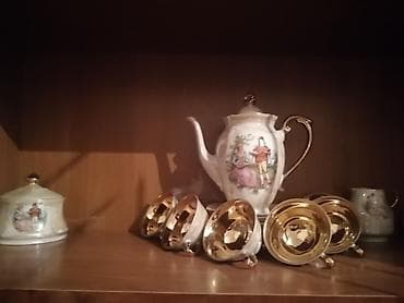 murebbe qablari: Qəhvə dəsti, rəng - Bej, Farfor, 6 nəfərlik, Polşa — 2