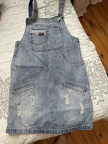 cins kurtqa: Cins kombinezon don - Material: Açıq mavi, solğun effektili denim - — 1