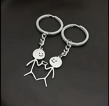 Çantalar: Cütlük üçün metal açarlıq dəsti - Dizayn: Minimalist “stickman” — 1