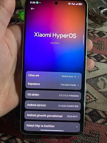 nar internet modem: Redmi Note 13, 256 GB, rəng - Yaşıl, Barmaq izi — 4