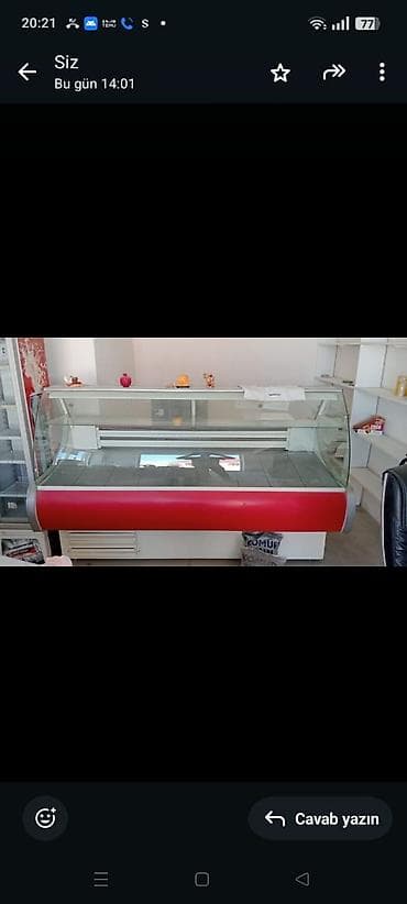 Soyuduculu vitrin – mağaza, kafe və şirniyyat evləri üçün - Tip: şüşə