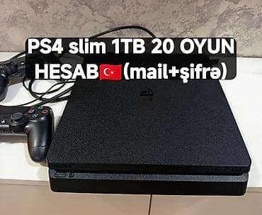 playstation 4 2 ci el: PS4 Slim 1TB oyun konsolu - Yaddaş: 1TB (daxili HDD), çoxlu oyun və — 1
