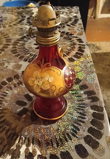 samovar 3 litr: Qədimi üslubda şüşə kerosin lampası - Material: qalın qırmızı (ruby) — 2