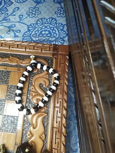 sumkalar kisi ucun: Əl işı təsbeh dəsti - Material: qara-qəhvəyi tonlarda cilalanmış — 10