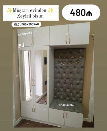 mətbəxə mebelləri: Açılan, 2 qapılı Düz dolab, Dəhliz dolabı — 1