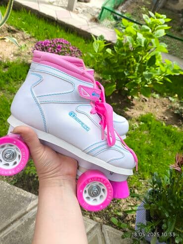 детские коньки: Ağ və çəhrayı rənglərdə, dörd təkərli "Chicago Skates" markalı — 6