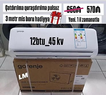 Kondisioner Gorenje, 40-45 kv. m, Split sistem, Pulsuz quraşdırılma