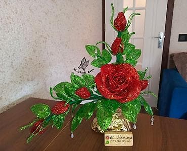 bambuk gülü: GÜLLƏR muncuqdan el ishi/sifarishle hazirlanir/daimi solmayan özel — 4