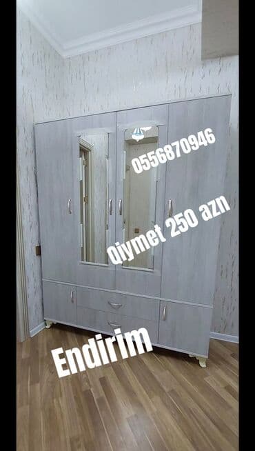 mətbəx skaflari: Yeni, Açılan, 4 qapılı Düz dolab, Qarderob, paltar dolabı, Azərbaycan — 2