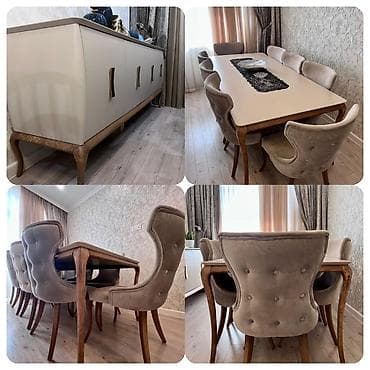 Qonaq otağı üçün, Açılmayan, Dördbucaq masa, 8 stul