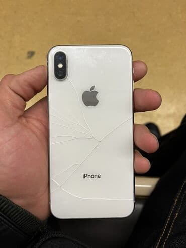 ayfon 14 qiyməti: IPhone X, Ağ, Qırıq — 1