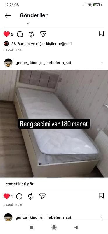 sadə matras: Təknəfərlik çarpayı, Matras ilə — 2