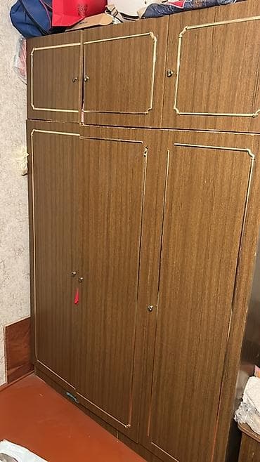 plasmas skaflar: 6 qapı, Qəhvəyi, Taxta, Açılan, Düz dolab — 1