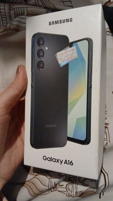 флай телефон за 3000: Samsung Galaxy A16, 128 GB, rəng - Qara, Barmaq izi — 1