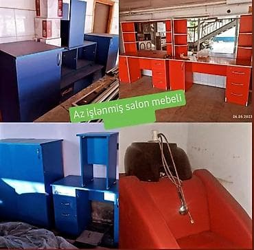Gözəllik salonu üçün mebel dəsti - Rənglər: qırmızı və göy tonlarda -