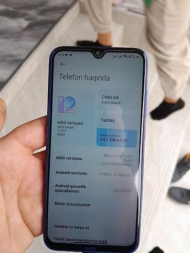sony 1000 kamera: Redmi Note 8, 64 GB, rəng - Mavi, Barmaq izi — 5