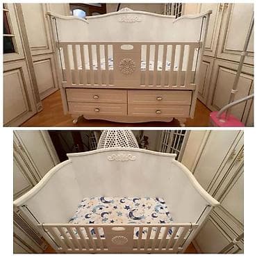 Мебель: AYNUR 2 💃 Uşaq beşiyi satılır Mdf matral Qiymət 40 azn 6 yaşa kimi — 1