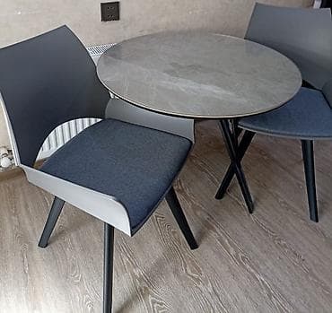 usag stolu: Mətbəx üçün, Açılmayan, Yumru masa, 2 stul — 1
