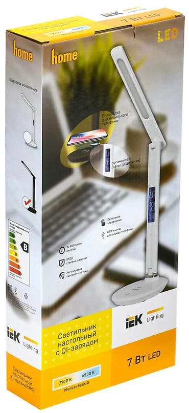 qara sam: IEK Lighting “home” LED masa lampası – QI simsiz doldurma və USB — 1