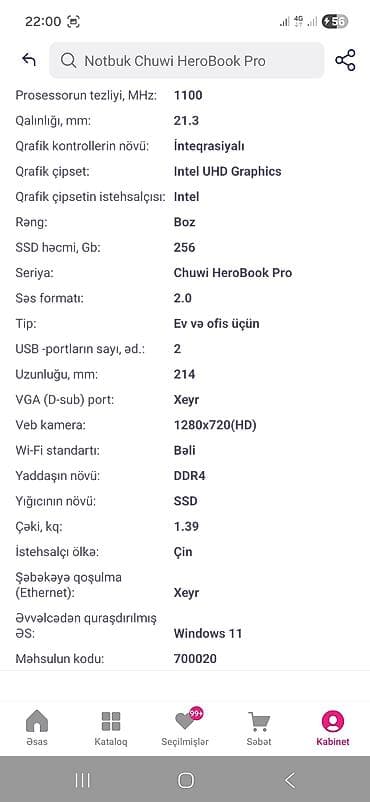 ccit a103 pro: Chuwi HeroBook Pro noutbuku - Prosessor: 2 nüvəli Intel Celeron — 2