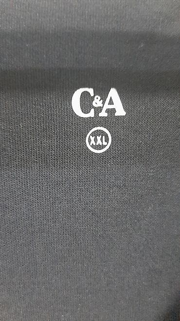 базовые мужские футболки: Мужская футболка, C&A, 2XL, цвет - Черный — 3