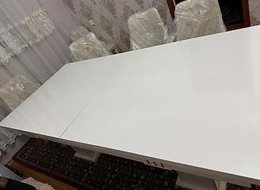 boydan guzgu: Qonaq otağı üçün, İşlənmiş, Açılan, Kvadrat masa, 8 stul — 2