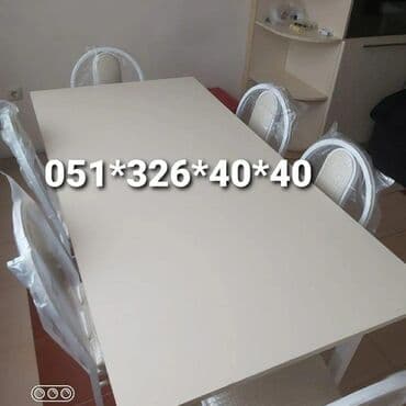 yazı masa: Qonaq otağı üçün, Yeni, Açılan, Dördbucaq masa, 4 stul — 12