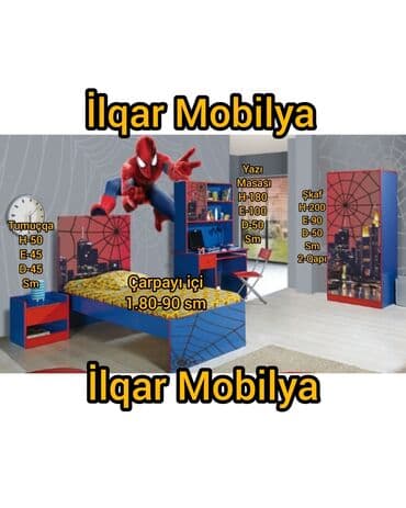 Oturacaqlar: Oğlan üçün, Yeni, Təknəfərlik çarpayı, Yazı masası, Dolab, Tumba